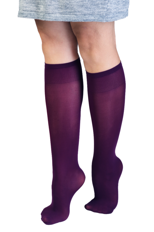 CADRI 40DEN purple knee-highs for women