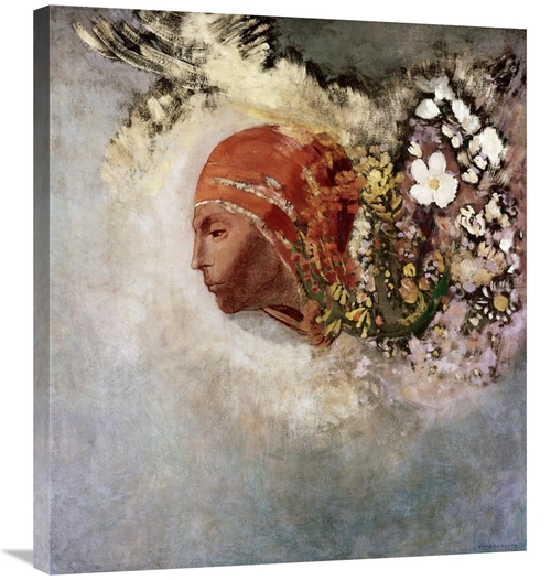 Global Gallery GCS-279550-30-142 30 in. Head with Flowers Art Print - 