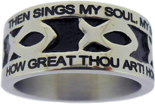 Solid Rock Jewelry 198446 Stainless Steel Silver Ring, How Great T