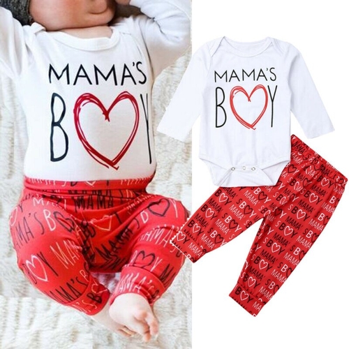 Pudcoco Autumn Newborn kids Baby Boy Love Print