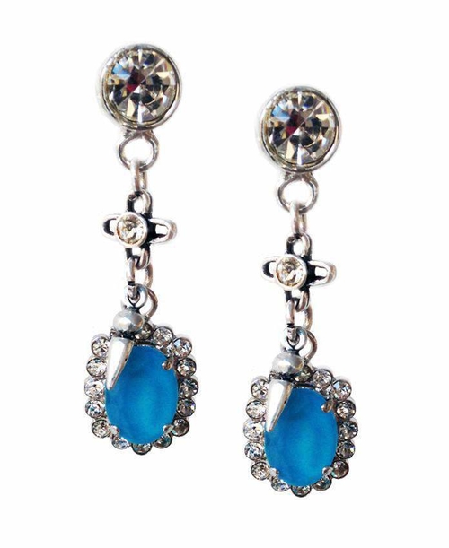 Cobalt blue Swarovski Crystal dangle and drop earrings with