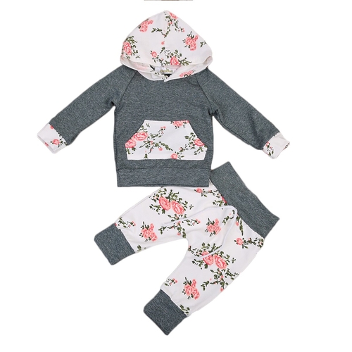 0 24M Baby Floral Clothes Set Infant Bebes Long