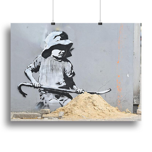 Banksy Crowbar Girl Canvas Print or Poster