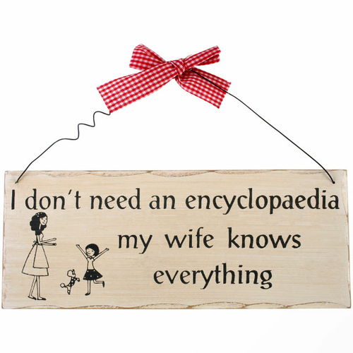 I Don't Need An Encyclopedia Hanging Sign