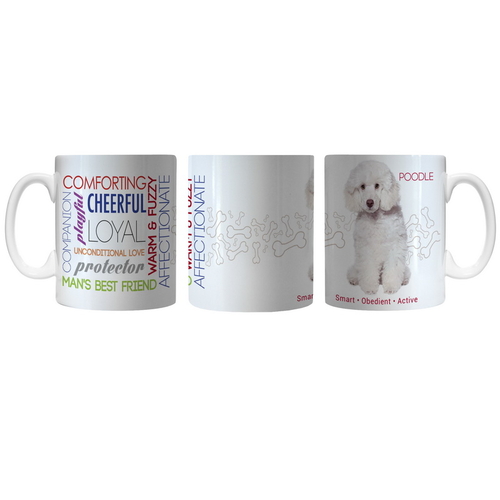 Pet Coffee Mug 11oz Poodle White