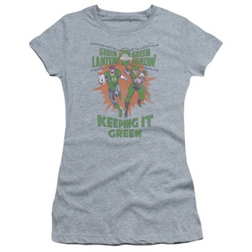 Trevco Green Lantern-Keeping It Green Short Sleeve Junior Sheer Tee