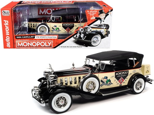 1932 Cadillac V16 Sport Phaeton Convertible and Mr. Monopoly Resin