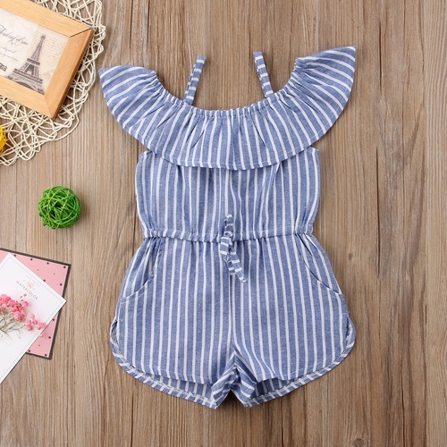 Summer Toddler Baby Girl Striped Romper  Babies