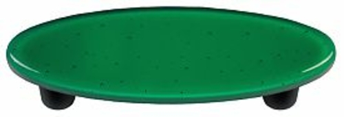 Hot Knobs HK1021-POB Emerald Green Oval Glass Cabinet Pull - Black Pos