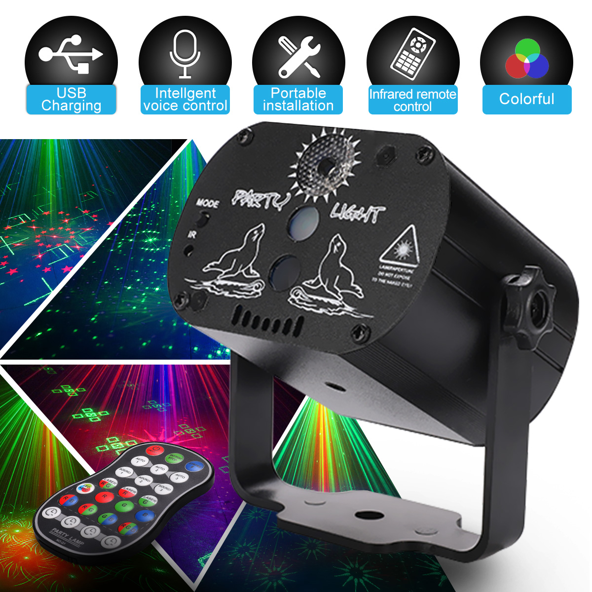 Mini RGB Disco Light LED Laser Stage Projector - Picture 7 of 8