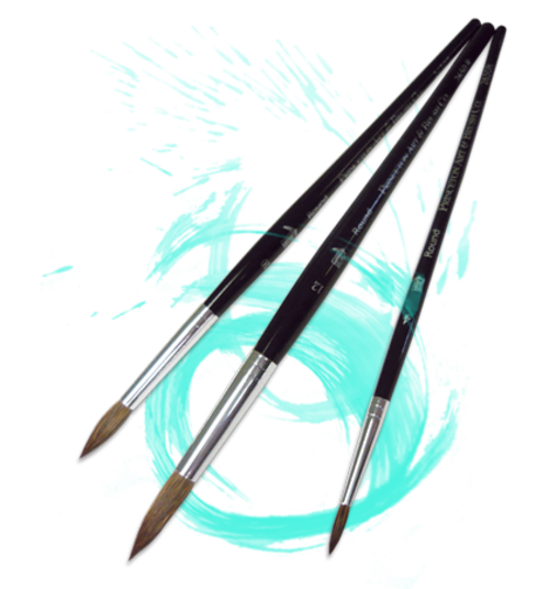 Art Supplies 2650R-10 Economy Camel Hair Watercolor Brushes- Round No.