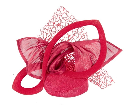 Bespoke sculptured red fascinator 