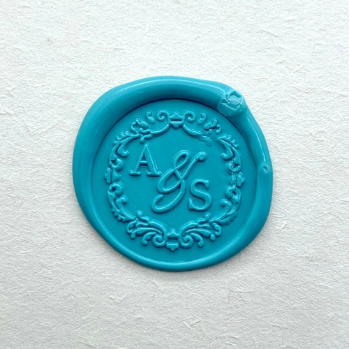 Personlized Initials Wedding Wax Seal Stamp Lace Wedding Invitation