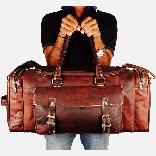 Combo Of 2 , Leather Weekend Bag And Leather Laptop Backpack