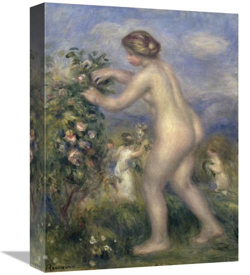 Global Gallery GCS-279703-16-142 16 in. Young Nude Girl Picking Flower