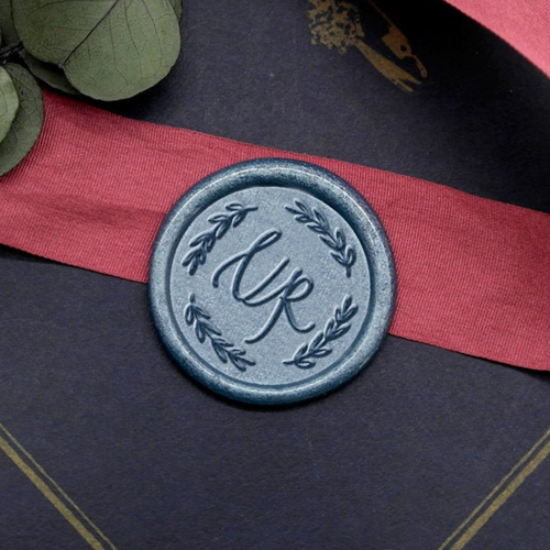 Custom Wax Seal Stamp Initial Alphabet Wreath Sealing Wax Stamp