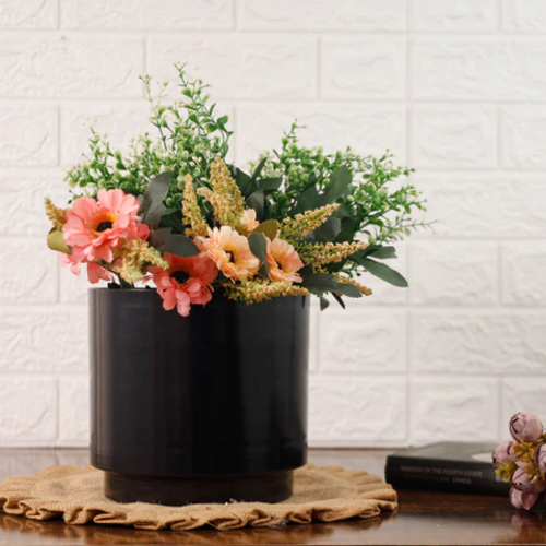 Dew Black Planter (Pack of 1)