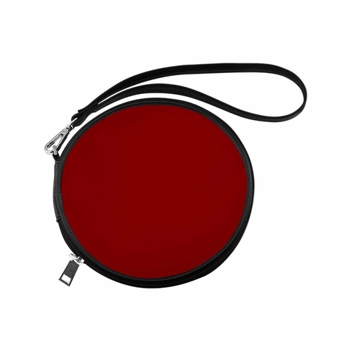 Womens Round Handbag - Maroon Red
