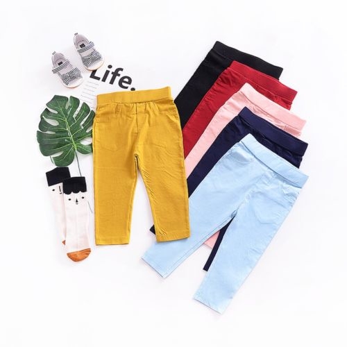 5 Candy Color Stretchy Pants Kids Child Baby Boy