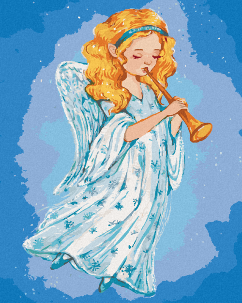 Paint by Numbers - CHRISTMAS ANGEL PLAYING THE TRUMPET