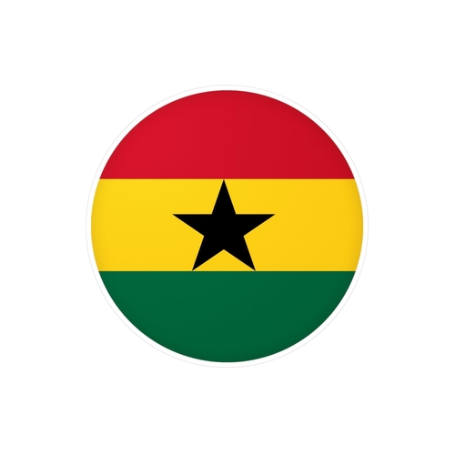 Autocollant rond Drapeau du Ghana en plusieurs tailles