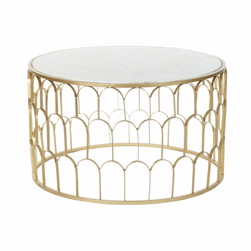 Centre Table DKD Home Decor Glamour White Multicolour Golden Marble