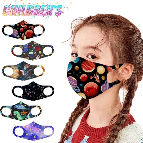 Face Mask Kids Boys Girls Washable Cartoon Mask Kids Planet Animal