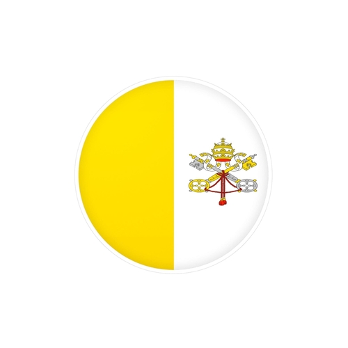 Autocollant rond Drapeau du Vatican en plusieurs tailles