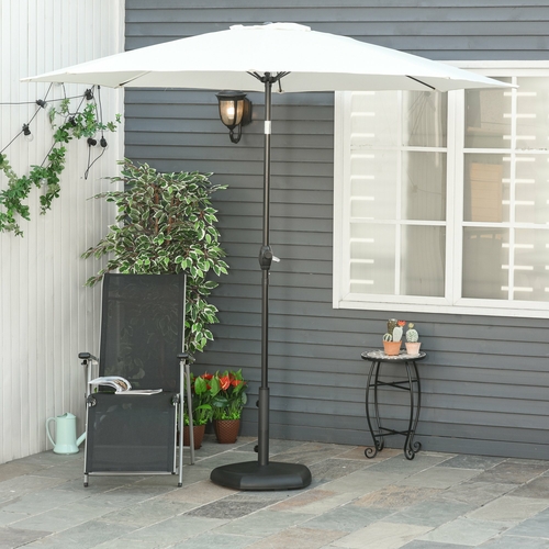 Outsunny Outdoor Umbrella Stand Pentagonal Rolling Base with 2 Wheels 