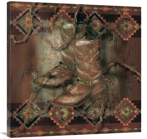 Global Gallery GCS-123400-3636-142 36 x 36 in. Western Boot Art Print 