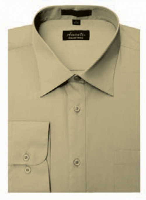 Amanti CL1022-14 1-2x32-33 Amanti Mens Wrinkle Free Tan Dress Shirt - 