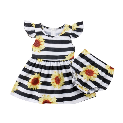 Toddler Newborn Baby Girls Sunflower Outfit