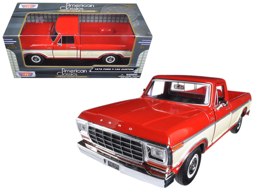 1979 Ford F-150 Pickup Truck Two Tone Red and Cream 1/24 Diecast Model