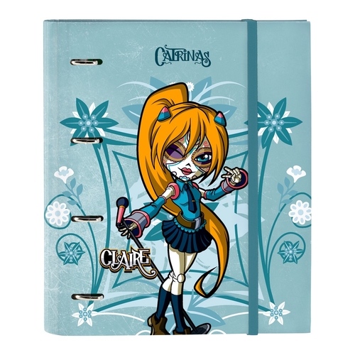 Ring binder Catrinas Claire, noelia y lila A4 Blue (27 x 32 x 3.5 cm)