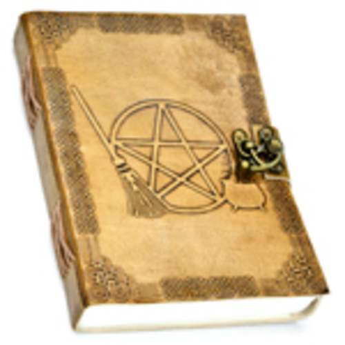 5" x 7" Broom Pentagram Embossed leather w/ latch