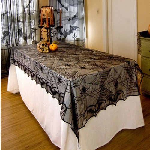 Halloween Spider Web Tablecloth Halloween Black