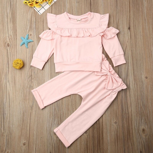 Pudcoco Autumn Toddler Kids Baby Girl Plain