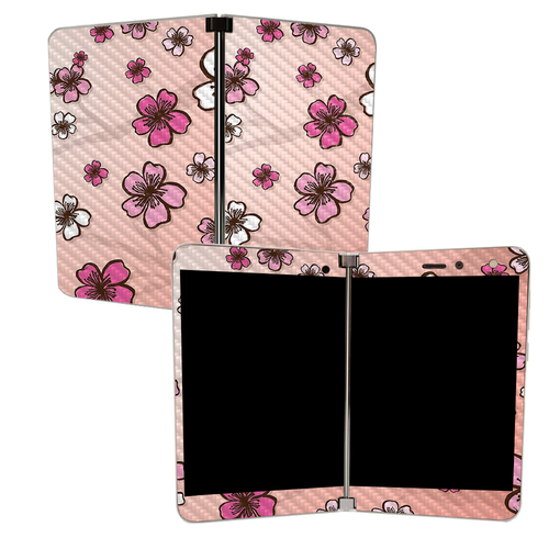 MightySkins CF-MISURDUO-Cherry Blossom Carbon Fiber Skin for Microsoft