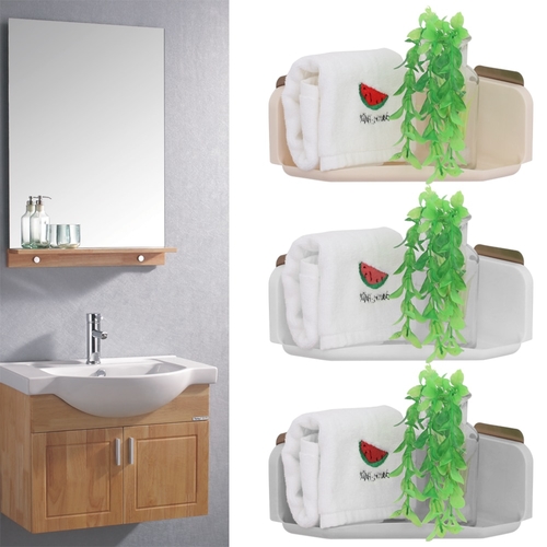 Plastic Suction Cup Corner Shower Shelf Bathroom