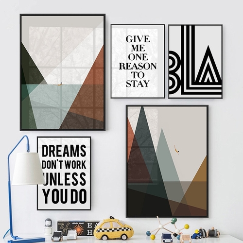 Abstract Minimalist Quotes Canvas Painting Black