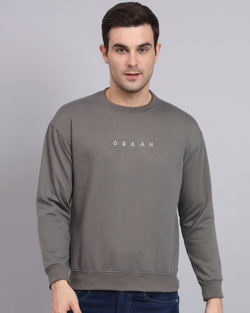 Typographic Print Round-Neck Sweatshirt