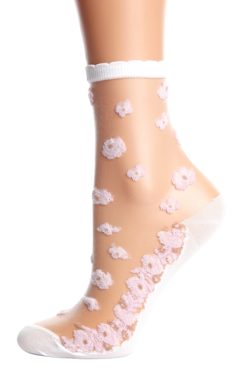 ANTONELLA sheer white socks for women