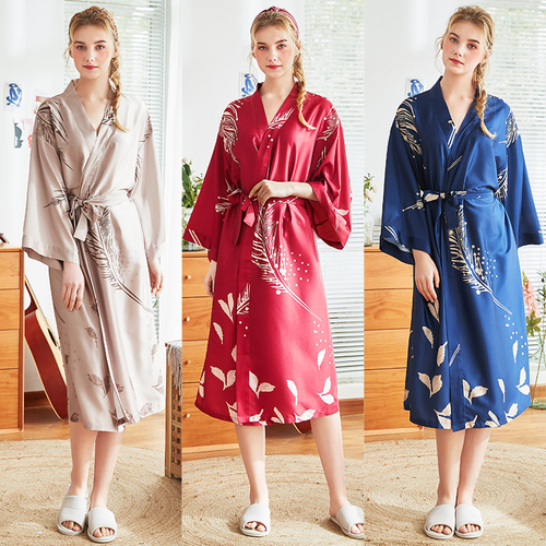 Robe Silk Bath Robe Satin Women Sleepwear