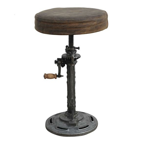 Vintage Leather Windup Stool