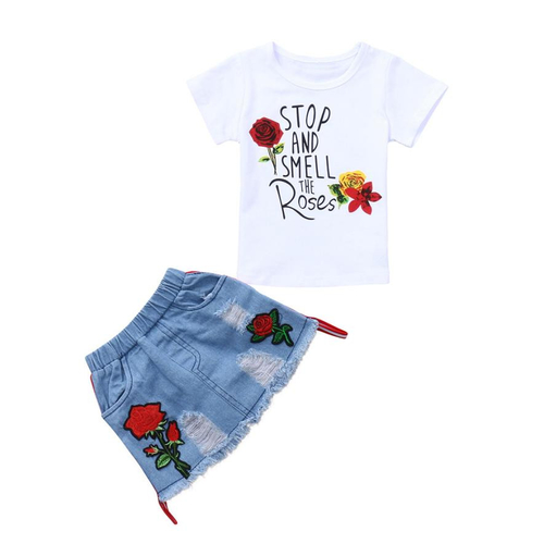 2Pcs Toddler Baby Girls clothes Set summer Short