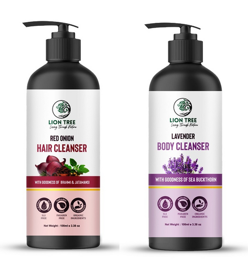 Red Onion Hair Shampoo and Lavender Body Wash 200ml Pack of 2