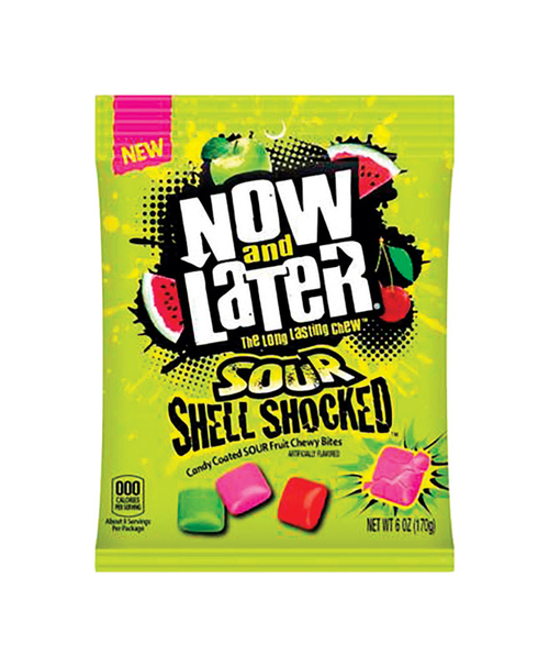 Now & Later 9735358 Shell Shocked Sour Fruit Candy Coated Chewy Bites&