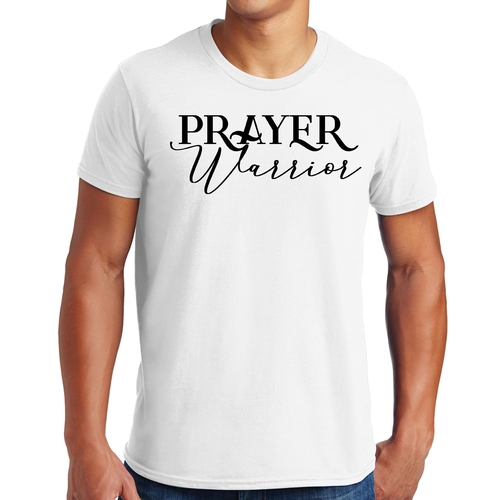 Mens Graphic T-shirt Prayer Warrior Script Style Illustration Black