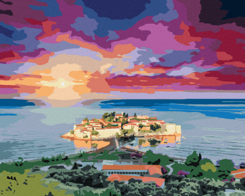 Paint by Numbers - VIEW OF SVETI STEFAN