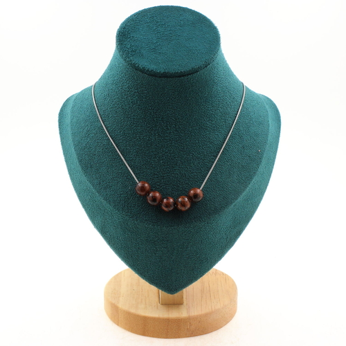 Mahogany Obsidian 8 mm 5 beads necklace.